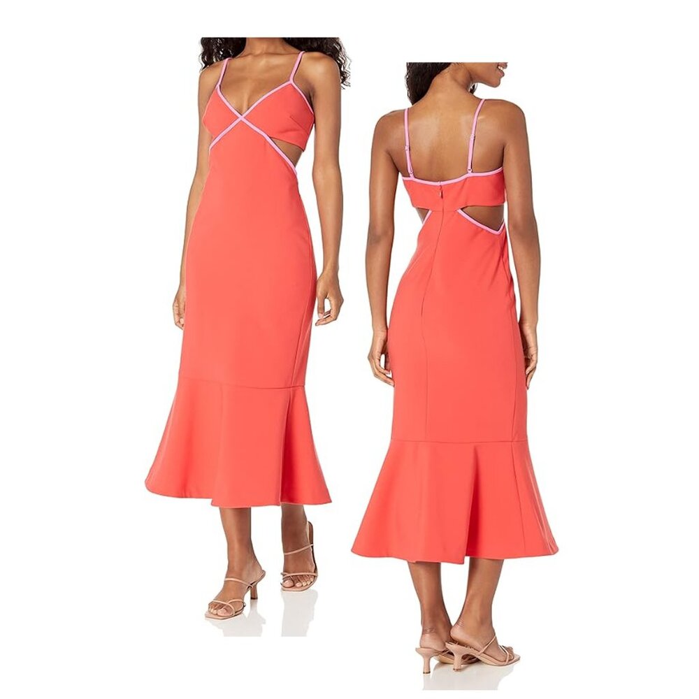LIKELY Adabell Coral and Pink Dress